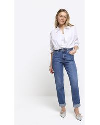River Island - High Waisted Mom Sculpt Jeans - Lyst
