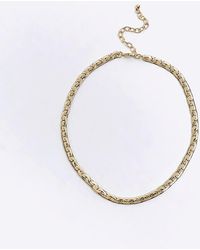 River Island - Flat Chain Necklace - Lyst