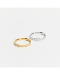 River Island Gold & Silver Stainless Steel Rings 2 Pack - Metallic