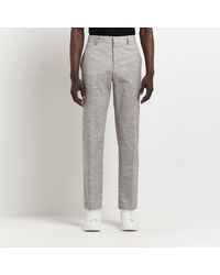 River Island - Textured Suit Trousers - Lyst