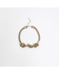 River Island - Knot Snake Chain Choker - Lyst