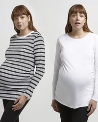 River Island - White Maternity Long Sleeve T-shirt Multipack - Lyst