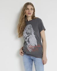 River Island - Grey Blondie Graphic T-shirt - Lyst