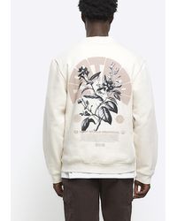 River Island - Floral Graphic Sweatshirt - Lyst