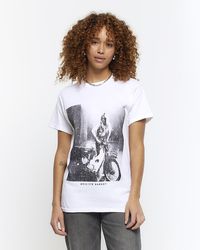 River Island - Brigitte Bardot Graphic Print T-shirt - Lyst