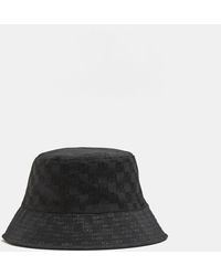 River Island - Black Ri Chequerboard Bucket Hat - Lyst