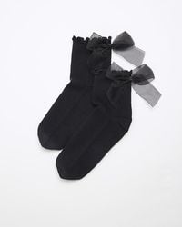 River Island - Bow Frill Ankle Socks - Lyst