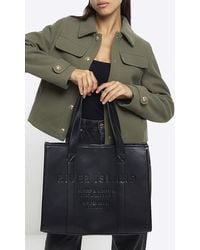 River Island - Faux Leather Embossed Shopper Bag - Lyst