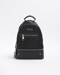 River Island - Quilted Zip Backpack - Lyst