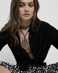 River Island - Spiral Cord Choker Necklace - Lyst