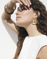 River Island - Gold Textured Stud Earrings - Lyst