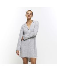 River Island - Long Sleeve Shirt Dress Pyjama - Lyst