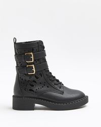 river island chunky biker boots