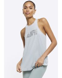 River Island - Foil Graphic Tank Top - Lyst
