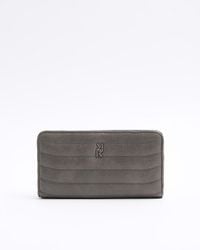 River Island - Grey Quilted Foldout Purse - Lyst