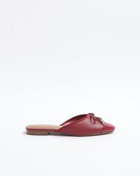 River Island - Red Backless Mule Ballet Pumps - Lyst