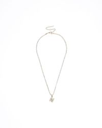 River Island - Gold N Initial Necklace - Lyst