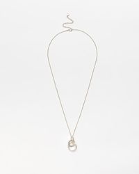 River Island - Rose Gold Hoop Necklace - Lyst