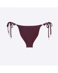 River Island - Red Beaded Tie Side Bikini Bottoms - Lyst