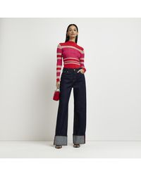 River Island - Red Stripe Long Sleeve Top - Lyst