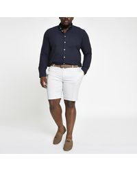 River Island - Big And Tall Stone Slim Fit Chino Shorts - Lyst