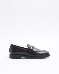 River Island - Black Chain Loafers - Lyst