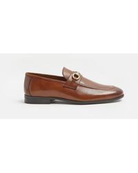 River Island - Brown Snaffle Detail Leather Loafers - Lyst