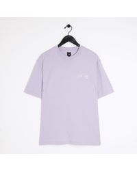 River Island - Purple Regular Fit Script Graphic T-shirt - Lyst