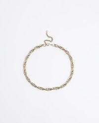 River Island - Gold Chunky Chain Link Necklace - Lyst