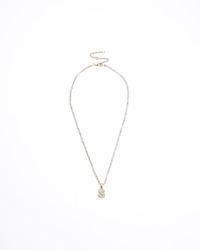 River Island - Gold S Initial Necklace - Lyst