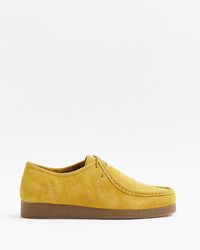 River Island Suede Lace Up Boat Shoes - Yellow