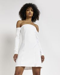 River Island - White Bardot Shift Mini Dress - Lyst