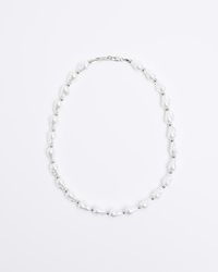 River Island - White Pearl Necklace - Lyst