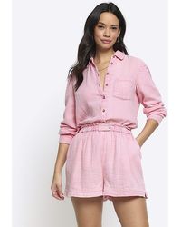 River Island - Pink Elasticated Shorts - Lyst