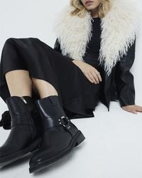 River Island - Ankle Biker Boots - Lyst