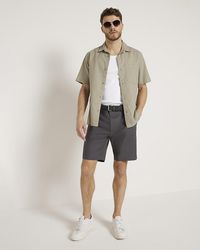 River Island - Belted Chino Shorts - Lyst