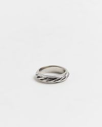 River Island - Silver Colour Band Pinky Ring - Lyst