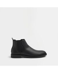 River Island - Black Faux Leather Chelsea Boots - Lyst