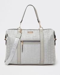 beige ri monogram weekend duffle bolsa