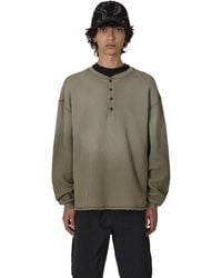 ROA - Bee Sun Faded Organic Waffle Serafino Long Sleeve T-Shirts - Lyst