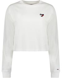 Tommy Hilfiger Boxy Heart Flag Cropped Sweatshirt - White