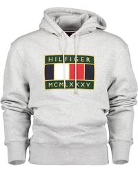 tommy hilfiger icon stripe logo print hoodie