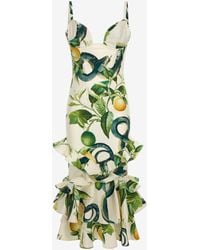 Roberto Cavalli - Lemon Print Midi Dress - Lyst