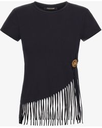 Roberto Cavalli - Camiseta Con Flecos - Lyst