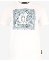 Roberto Cavalli - T-Shirt With Graphic And Jc Monogram - Lyst