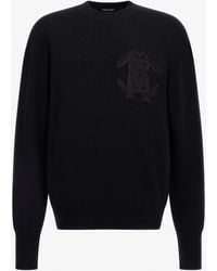 Roberto Cavalli - Embroidered Logo Sweater - Lyst