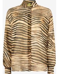 Roberto Cavalli - Camicia Con Stampa Tiger Skin - Lyst