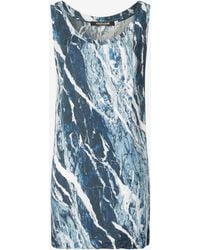 Roberto Cavalli - Silk Mini Dress With Marble Print - Lyst