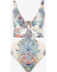 Roberto Cavalli - Tropical Garden Print One-Piece Swimsuit - Lyst