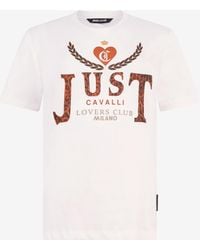 Roberto Cavalli - T-Shirt With Animal Print Logo - Lyst